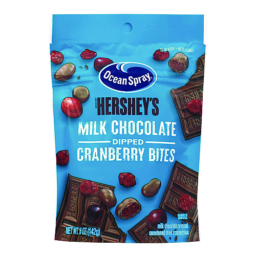 Ocean Spray Milk Chocolate Dipped Cranberry Bites, Cranberry/Chocolate, 5 oz Bag, 12/Carton (22002299)