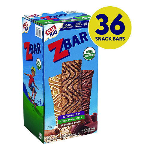 CLIF Bar Kid Organic Zbar Granola Bars Variety Pack, Assorted Flavors, 1.27 oz Bar, 36/Carton (22002341)
