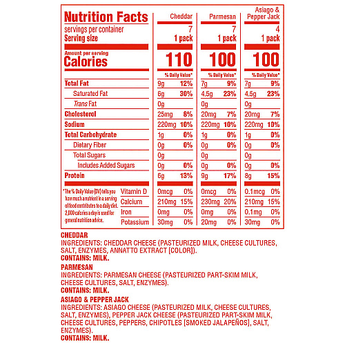 Whisps Baked Cheese Bites Variety Snack Packs, Assorted Flavors, 0.63 oz Packet, 18/Carton (22002347)