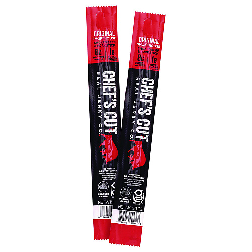 Chefs Cut Real Jerky Original Smokehouse Beef & Pork Meat Stick, 1 oz Individually Wrapped, 16/Carton (22002354)