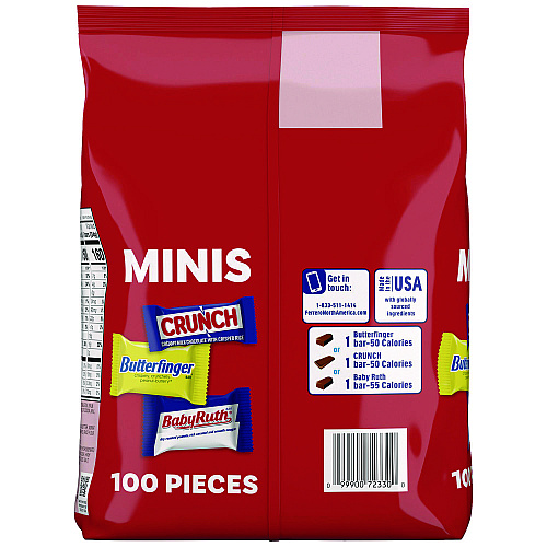 Butterfinger Assorted Party Candy Pack Mini, Chocolate, 35.7 oz Bag, 100 Pieces (22002356)
