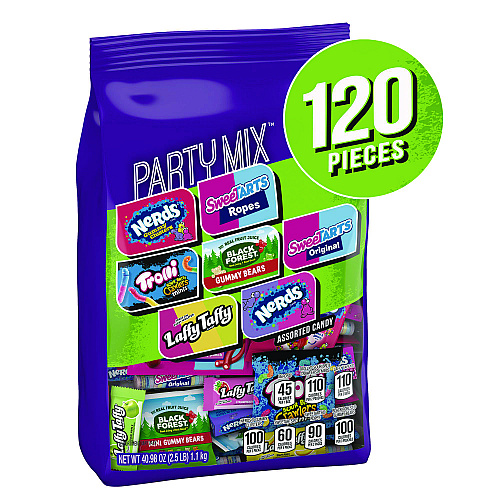 Nerds Party Mix Stand Up Bag, Assorted Fruity, 40.98 oz Bag, 120 Pieces (22002359)