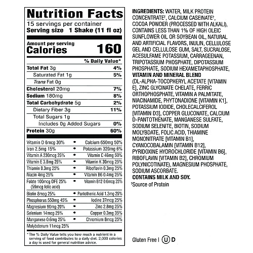 Premier Protein Chocolate Shake, 11 oz, 15/Carton (22002369)