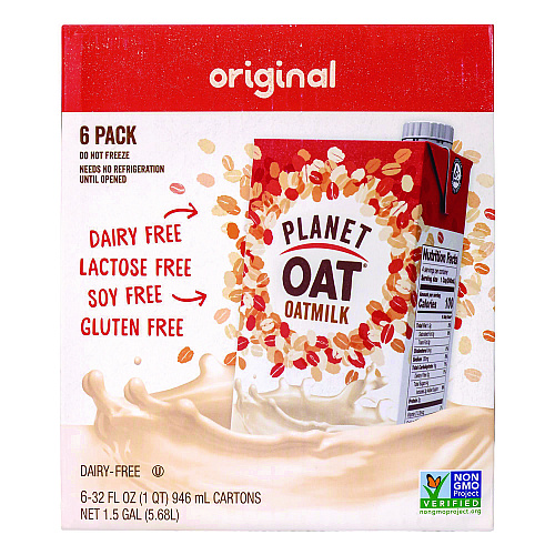 Planet Oat Original Oat Milk Cartons, 32 oz Carton, 6/Carton (22002375)