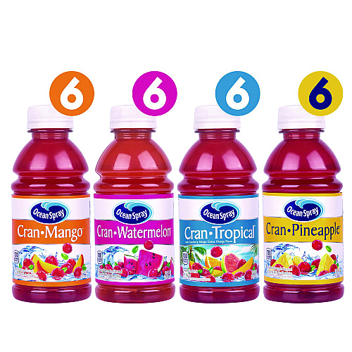 Ocean Spray Tropical Variety Pack, Assorted Flavors, 10 oz Bottle, 24/Carton (22002377)