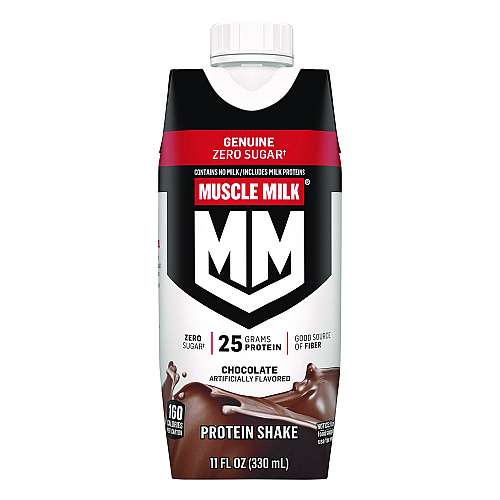 Muscle Milk Genuine Chocolate Protein Shake, 11 oz Carton, 18/Carton (22002378)