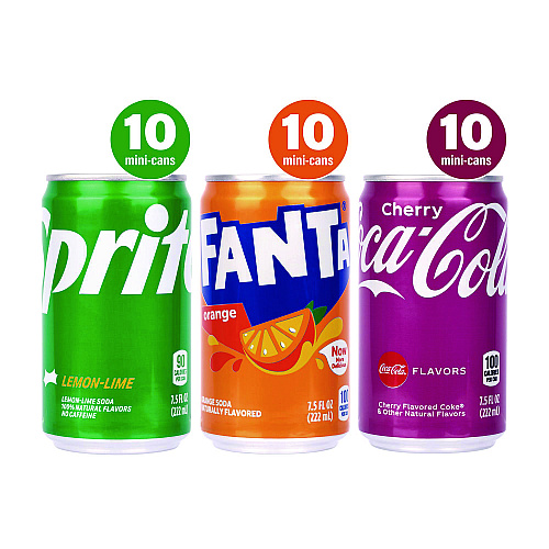 Coca-Cola Mini Cans Variety Pack, Assorted Flavors, 7.5 oz Can, 30/Carton (22002379)