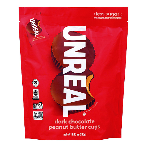 UNREAL Dark Chocolate Coconut Minis and PB Cups Variety, 11.1 oz Bag (Dk Chocolate Coconut), 10.05 oz Bag (Dk Chocolate PB), 2/CT (60003006)