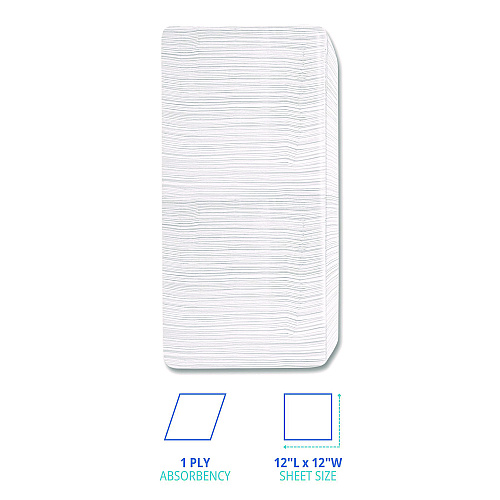 Boardwalk 1/4-Fold Lunch Napkins, 1-Ply, 12" x 12", White, 500/Pack (BWK500NAPPK)