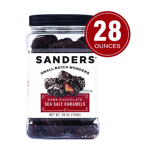 Sanders Dark Chocolate Caramel Sea Salt Tub, Dark Chocolate Caramel, 28 oz Tub (22002313)