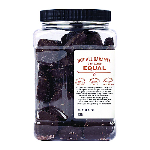 Sanders Dark Chocolate Caramel Sea Salt Tub, Dark Chocolate Caramel, 28 oz Tub (22002313)