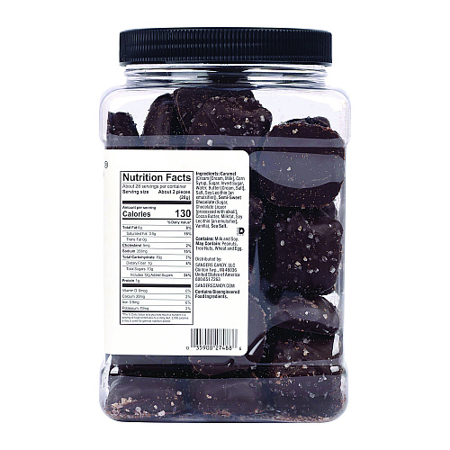Sanders Dark Chocolate Caramel Sea Salt Tub, Dark Chocolate Caramel, 28 oz Tub (22002313)
