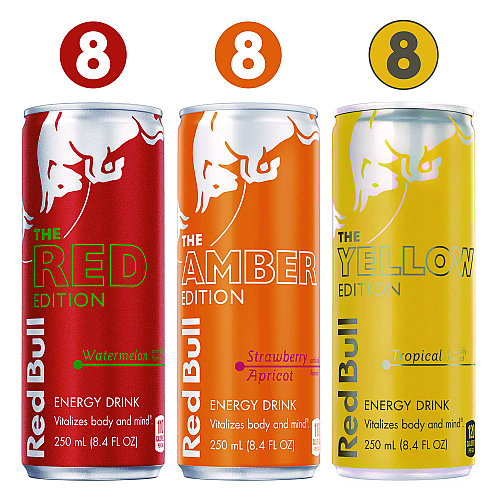 Red Bull Editions Variety Pack, Assorted Flavors, 8.4 oz Can, 24/Carton (22002380)
