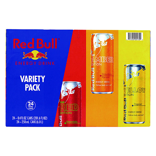 Red Bull Editions Variety Pack, Assorted Flavors, 8.4 oz Can, 24/Carton (22002380)