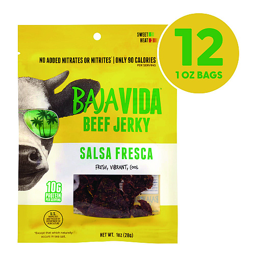 Baja Jerky Beef Jerky Salsa Fresca Snack Pack, Salsa Fresca, 1 oz Packet, 12/Carton (22002305)