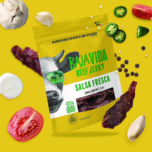Baja Jerky Beef Jerky Salsa Fresca Snack Pack, Salsa Fresca, 1 oz Packet, 12/Carton (22002305)