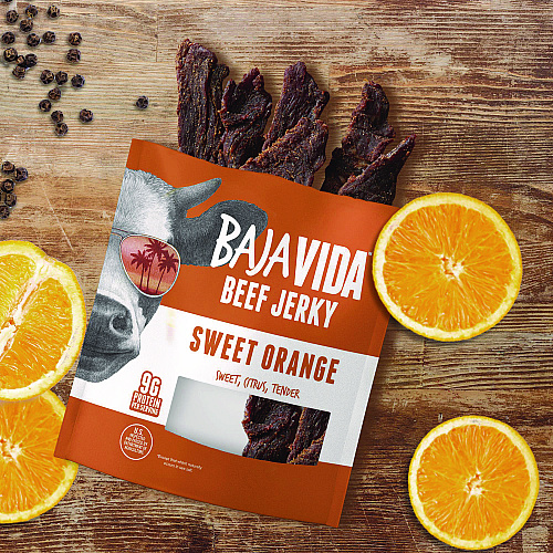 Baja Jerky Beef Jerky Sweet Orange Snack Pack, Sweet Orange, 1 oz Packet, 12/Carton (22002306)