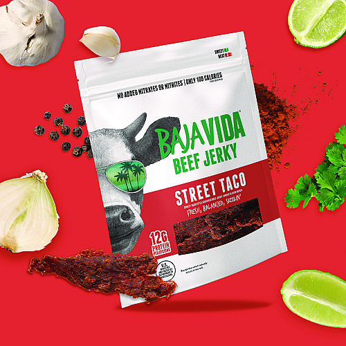 Baja Jerky Beef Jerky Street Taco Snack Pack, Street Taco, 1 oz Packet, 12/Carton (22002308)