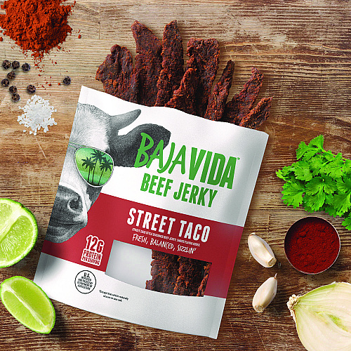 Baja Jerky Beef Jerky Street Taco Snack Pack, Street Taco, 1 oz Packet, 12/Carton (22002308)