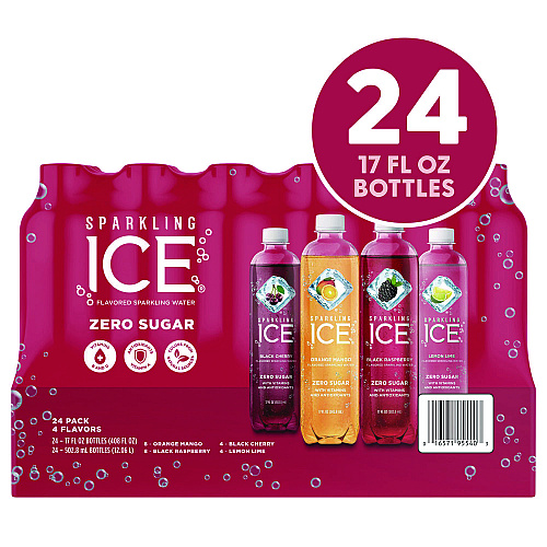 Sparkling ICE Fruit Frenzy Variety Pack, Assorted Flavors, 17 oz Bottle 24/Carton (22002383)