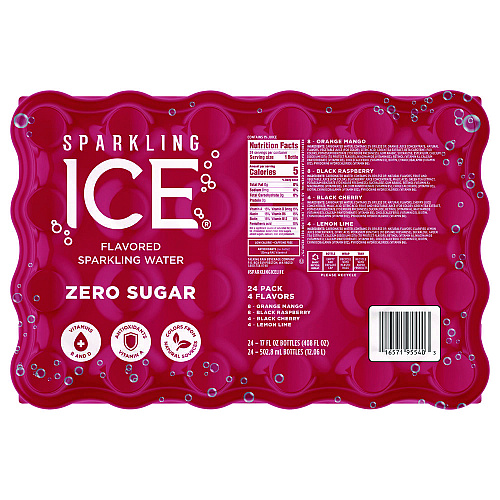 Sparkling ICE Fruit Frenzy Variety Pack, Assorted Flavors, 17 oz Bottle 24/Carton (22002383)