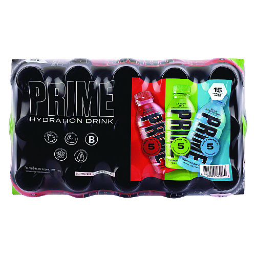 Prime Hydration Drink Variety Pack, Assorted Flavors, 6.9 oz Bottle, 15/Carton (22002384)