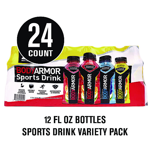 BodyArmor BASE Sports Drink Variety Pack, Assorted Flavors, 12 oz Bottle, 24/Carton (22002381)