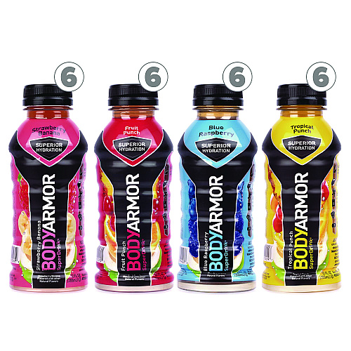 BodyArmor BASE Sports Drink Variety Pack, Assorted Flavors, 12 oz Bottle, 24/Carton (22002381)