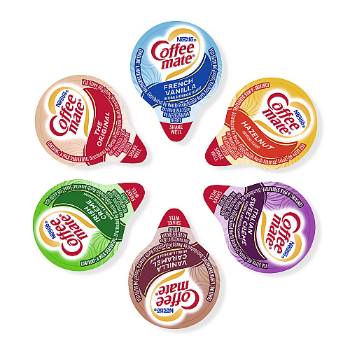 Coffee-mate Variety Pack, Assorted Flavors, 0.38 oz Mini Cups, 180/Carton (60003005)