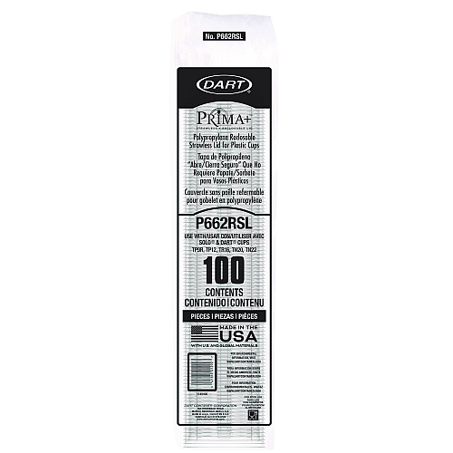 Dart Prima Strawless Plastic Lids, Fits 9 oz to 20 oz Cold Cups, Clear, 1,000/Carton (P662RSL)