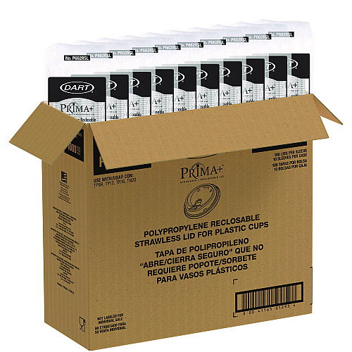 Dart Prima Strawless Plastic Lids, Fits 9 oz to 20 oz Cold Cups, Clear, 1,000/Carton (P662RSL)