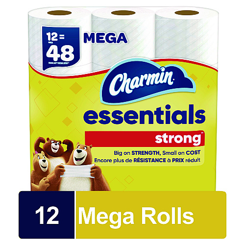 Charmin&reg; Essentials Strong Standard Toilet Paper, 1-ply, 429 Sheets, 48 Rolls (03156)