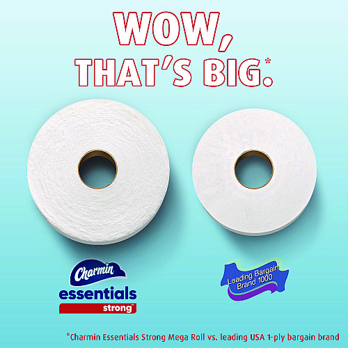 Charmin&reg; Essentials Strong Standard Toilet Paper, 1-ply, 429 Sheets, 48 Rolls (03156)