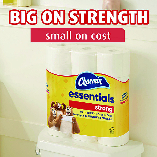 Charmin&reg; Essentials Strong Standard Toilet Paper, 1-ply, 429 Sheets, 48 Rolls (03156)
