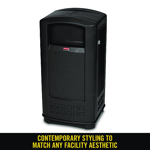 Plaza Jr. Container, 35 gal, Plastic, Black