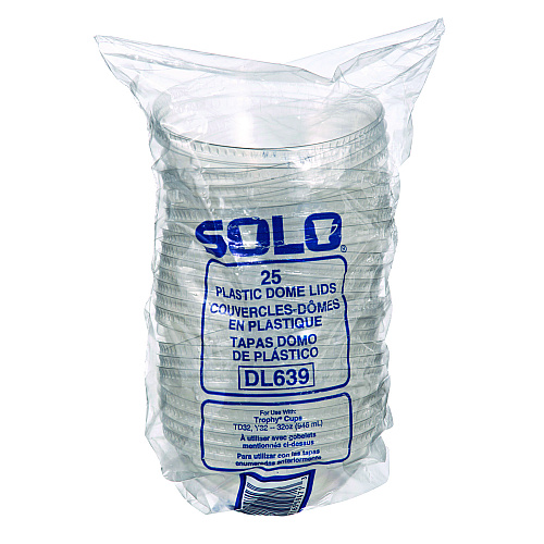 Dart Plastic Dome Lid, Fits 32 oz Cold Cups, Clear, 25/Sleeve, 20 Sleeves/Carton (DL639)