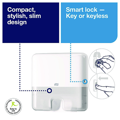 Tork Xpress Mini Multifold Hand Towel Dispenser H2, 11.9 x 4 x 11.6, White (553120)