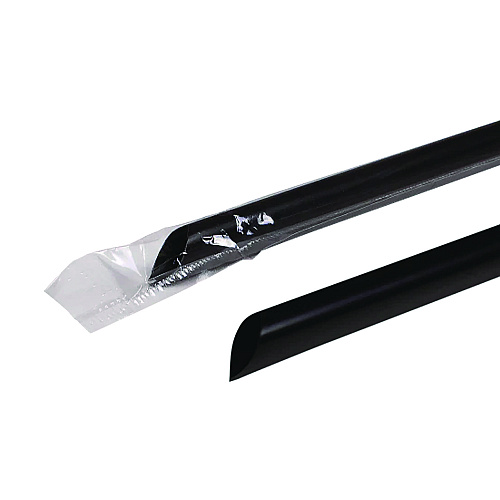 Karat Jumbo Straws, 9", Plastic, Black, 2,000/Carton (C9035)