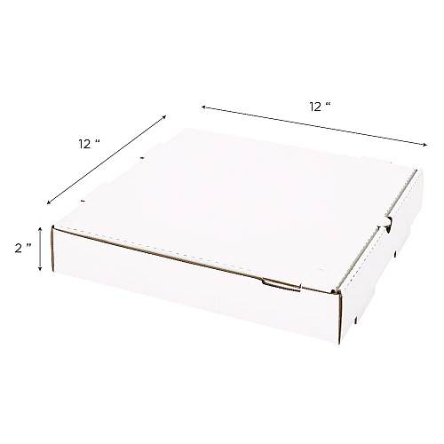 Karat Corrugated Pizza Boxes, 12 x 12 x 1.97, White/Brown, 50/Carton (FPPBF12W)