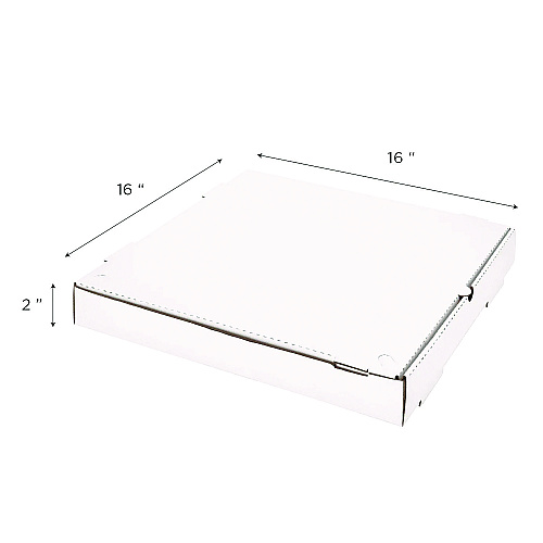 Karat Corrugated Pizza Boxes, 16 x 16 x 1.97, White/Brown, 50/Carton (FPPBF16W)