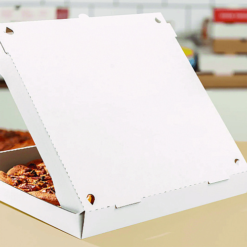 Karat Corrugated Pizza Boxes, 16 x 16 x 1.97, White/Brown, 50/Carton (FPPBF16W)