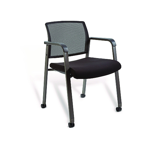 Alera Elgar Fabric Guest Chair, 24.41 x 22.64 x 31.73, Black Seat, Black Back, Black Base (ALEER4317)