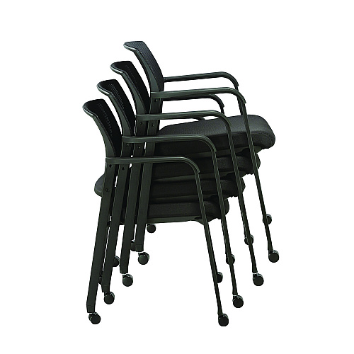 Alera Elgar Fabric Guest Chair, 24.41 x 22.64 x 31.73, Black Seat, Black Back, Black Base (ALEER4317)