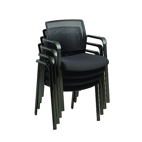 Alera Elgar Fabric Guest Chair, 24.41 x 22.64 x 31.73, Black Seat, Black Back, Black Base (ALEER4317)