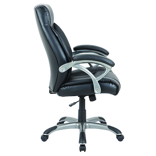 Alera Fulford Bonded Leather High-Back Manager's Chair, Supports Up to 275 lb, 18.62 to 22.56 Seat Height, Black Seat/Back/Base (ALEFD41B19)