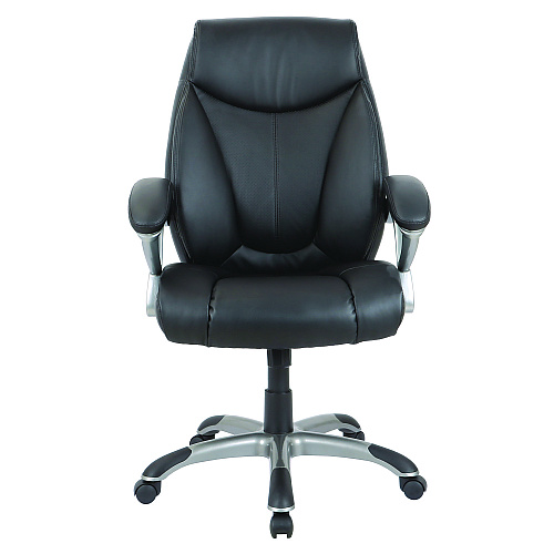 Alera Fulford Bonded Leather High-Back Manager's Chair, Supports Up to 275 lb, 18.62 to 22.56 Seat Height, Black Seat/Back/Base (ALEFD41B19)