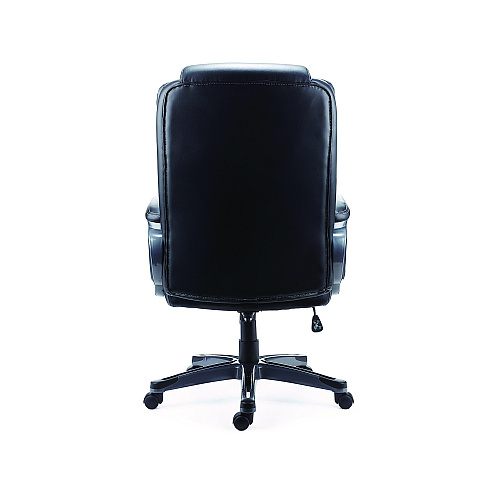Alera Kirkdale Bonded Leather Manager Chair, Supports Up to 275 lb, 16.18 to 22.76 Seat Height, Black Seat/Back, Black Base (ALEKD4519)