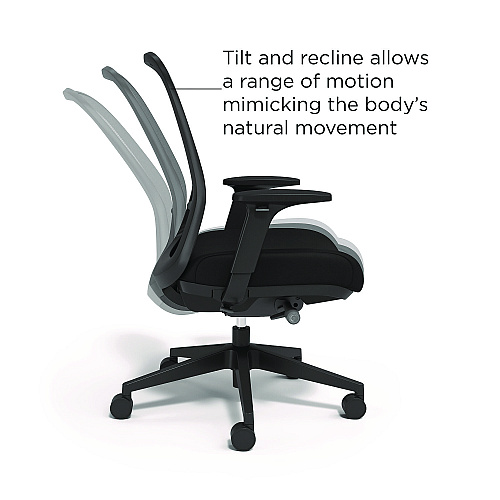 Alera Kempton Ergonomic Fabric Mesh Swivel Task Chair, Supports Up to 275 lb, 18.31 to 22.17 Seat Height, Black Seat/Back/Base (ALEKP42BME17)