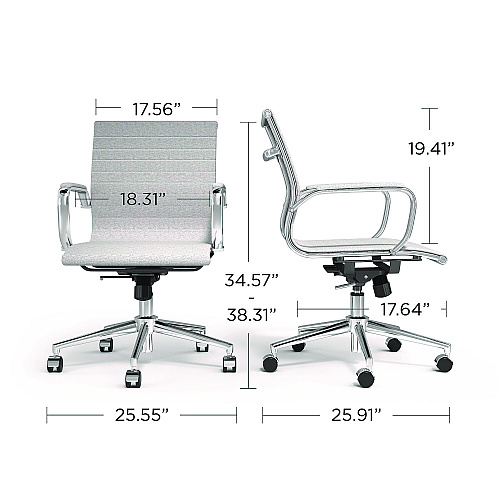 Alera Siskin Fabric Managers Chair, Supports Up to 275 lb, 16.93 to 20.67 Seat Height, Gray Seat, Gray Back, Chrome Base (ALESK4244)