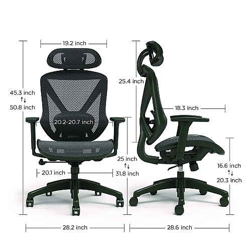 Alera Taunton Ergonomic Mesh Swivel Task Chair, Supports Up to 275 lb, 17.44 to 20.98 Seat Height, Black Seat/Back, Black Base (ALETN41BME18)